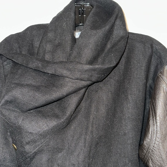 Artists and Revolutionaries Linen & Leather Jacket, Black - Picture 2 of 16